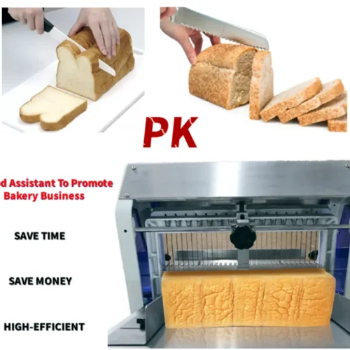Bread slicing machine equipment detail manual vs machine comparison