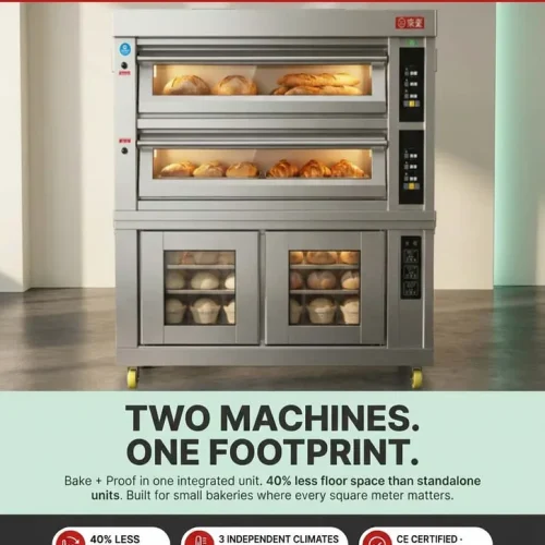 Commercial combi deck oven with dough proofer — sellpoint feature cards