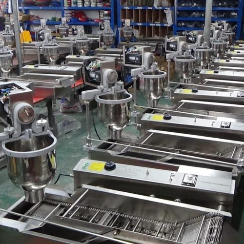 Commercial donut machine RMT-100 finished ring donuts uniform golden colour