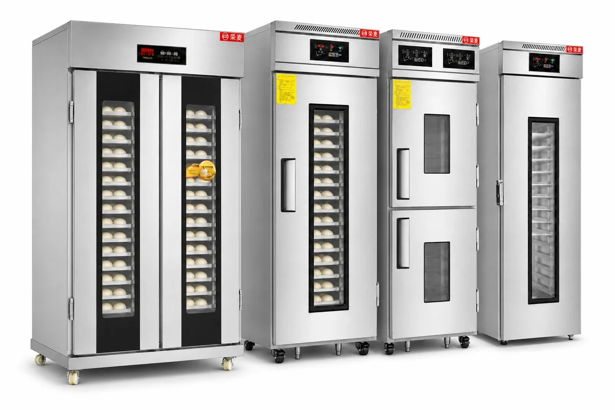 R&M commercial dough proofer series — 4 models lineup including retarder proofer, spray proofer and boiled water proofer for bakeries