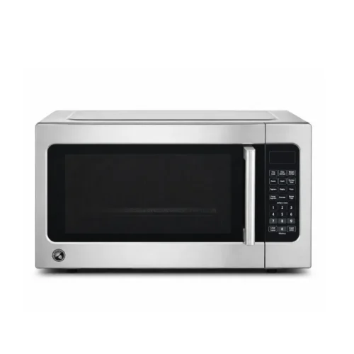 62 L commercial microwave oven three-quarter view — large-capacity model for wide plates and bowls
