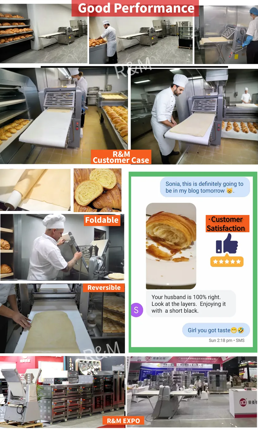 Croissant dough lamination on R&M commercial dough sheeter