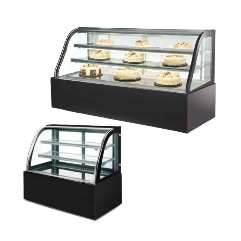 R&M RMXK1.5 curved glass cake showcase rear-open refrigerated display 2-10C 680W 220V