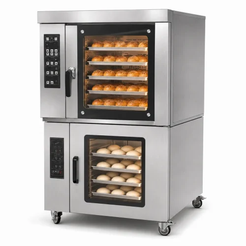 R&M YCD combi deck oven bake-proof workflow detail — 6 sellpoint cards