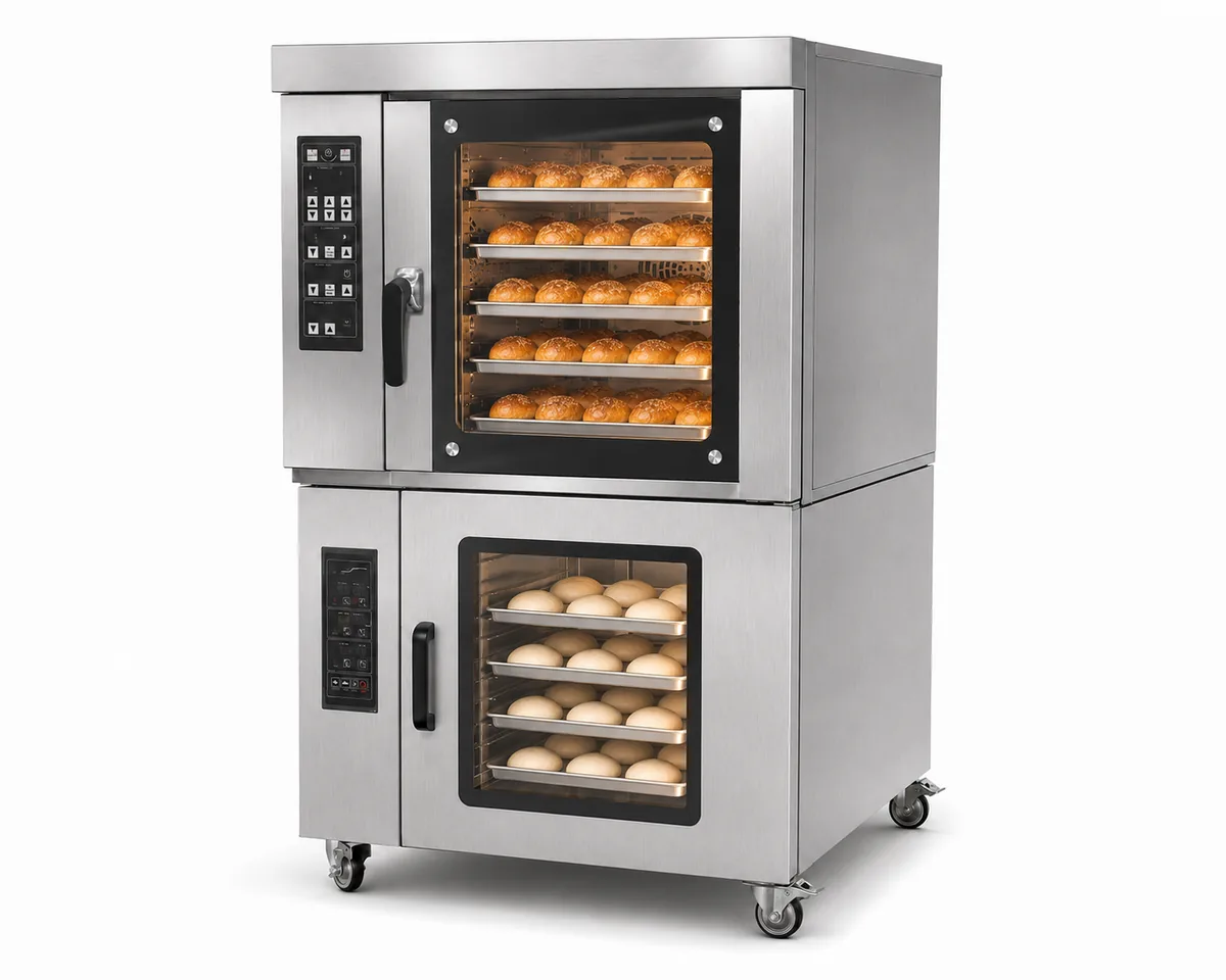 R&M YCD combi deck oven bake-proof workflow detail — 6 sellpoint cards
