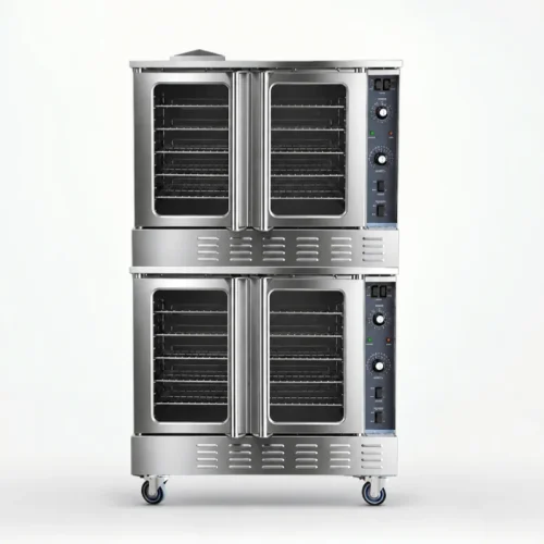 R&M GDRGC-100D double stack gas convection oven — two independent chambers with separate controls