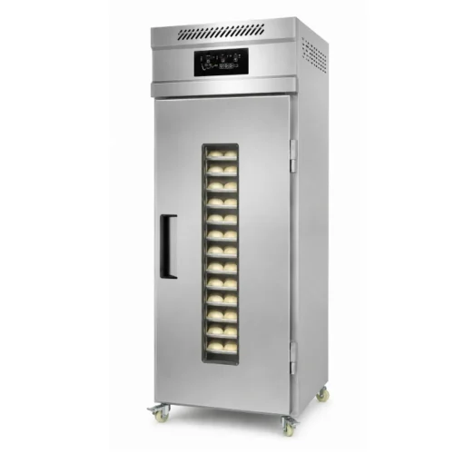 R&M economy retarder proofer front view with dough balls proofing