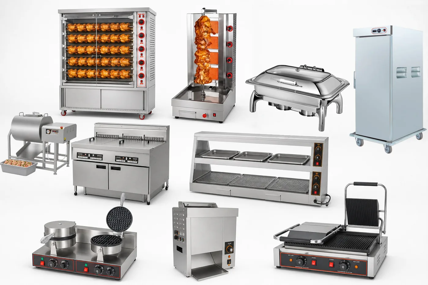 Fast food catering equipment rotisserie shawarma chafing dish R&M