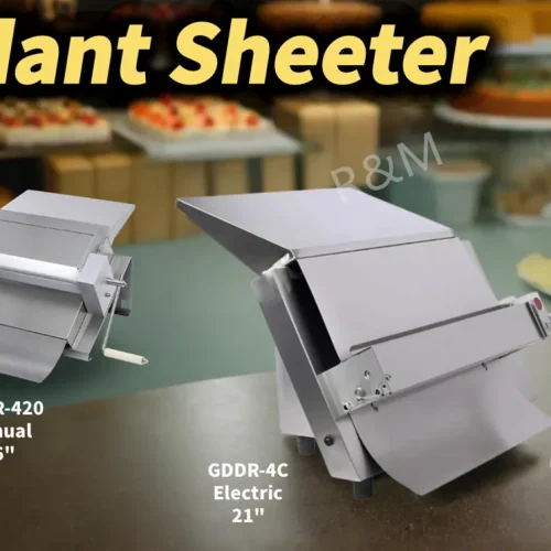 R&M fondant sheeter three models — GDDR-3C electric, GDDR-420 manual, GDDR-4C electric