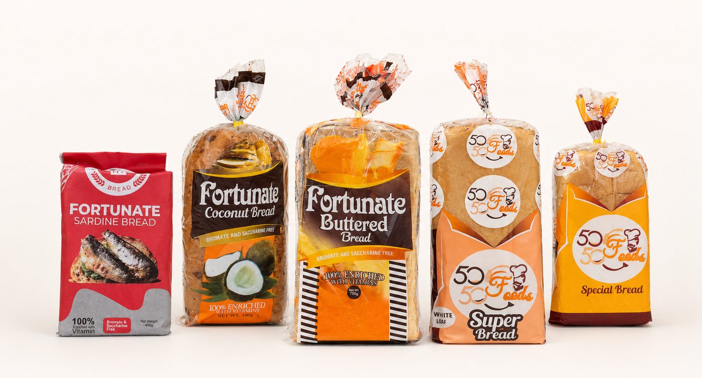Fortunate Bakery.html Nigeria Bread Range — Sardine Bread, Coconut Bread, Buttered Bread, Super Bread