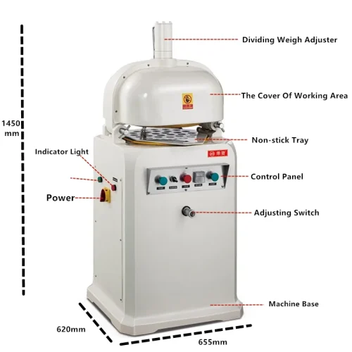 Fully Automatic Dough Divider Rounder — Load Once, Hands-Free Portioning</tr...