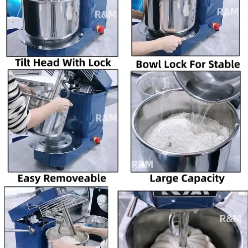 HS Tilting-Head Removable-Bowl Spiral Mixer – removable bowl and tilting head features