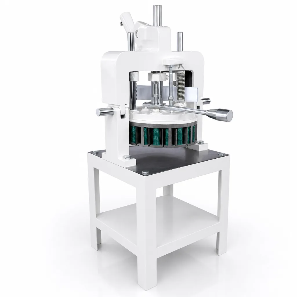 R&M hand dough divider dividing mechanism — lever-operated circular cutting head