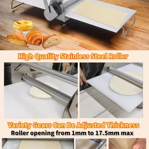 Manual dough sheeter thickness gears adjustable 1-17.5mm consistent result R&M