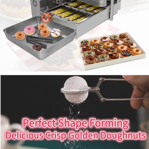 Mini donut machine SS304 stainless steel automatic flip double step even frying