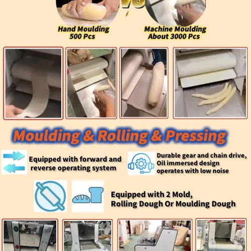 R&M mini dough moulder 500 percent more efficiency than manual moulding