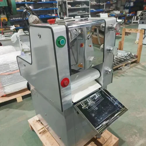 R&M mini dough moulder factory view grey cabinet on pallet