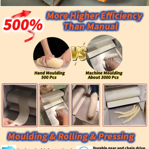 R&M RMZ-280 mini dough moulder dual function rolling and elongation 500% efficiency