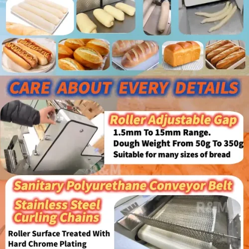 R&M RMZ-280 mini dough moulder small bakery multi-function 30-350g hot dog bread toast baguette