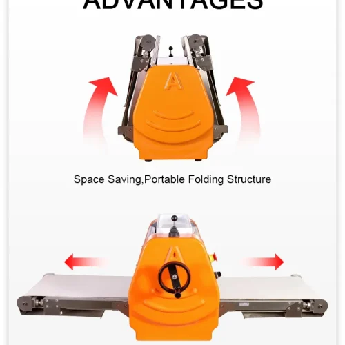 RMQ-370T folding structure space saving portable reversible conveyor R&M mini dough sheeter