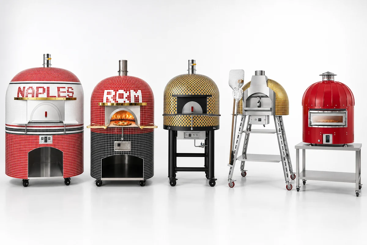 Commercial pizza ovens — deck, conveyor belt, Neapolitan dome and countertop models