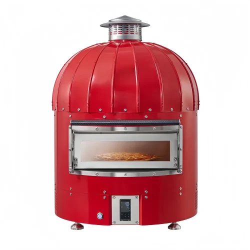 Neapolitan dome pizza oven with digital temperature control panel
