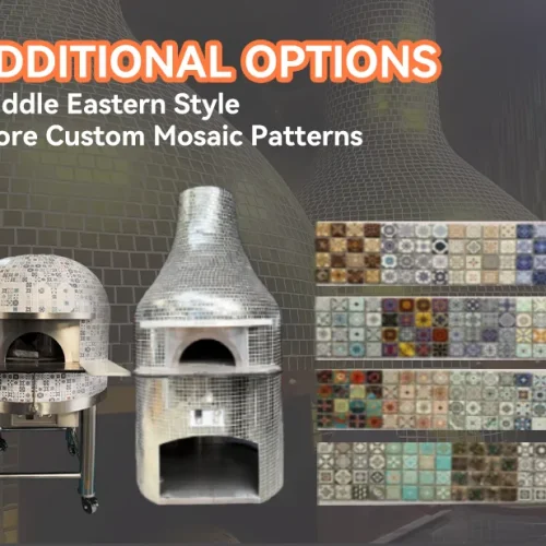 Neapolitan pizza oven with Middle Eastern mosaic tile pattern — custom OEM option