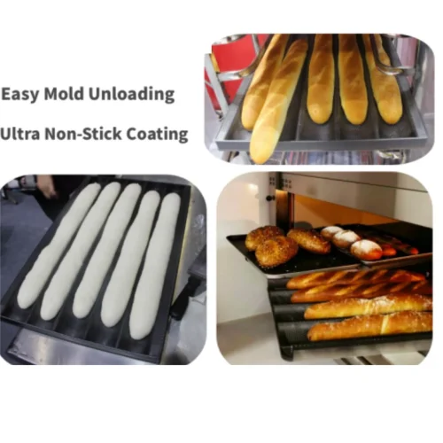 easy mold unloading ultra non-stick coating R&M baguette tray