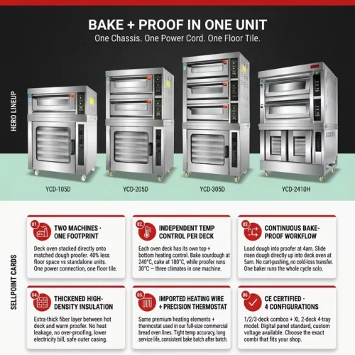 R&M oven with bread proofer YCD Combi — full series feature overview