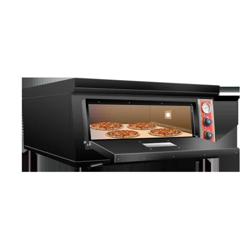 Commercial pizza deck oven with cordierite stone base for crispy crust