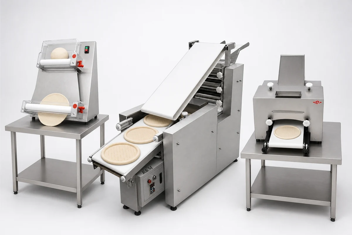 Commercial dough moulder machine for bread loaf shaping — R&M