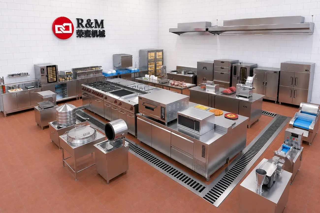 Restaurant kitchen equipment line cooking prep by R&M