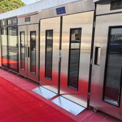 R&M roll-in retarder proofer units on outdoor showroom display