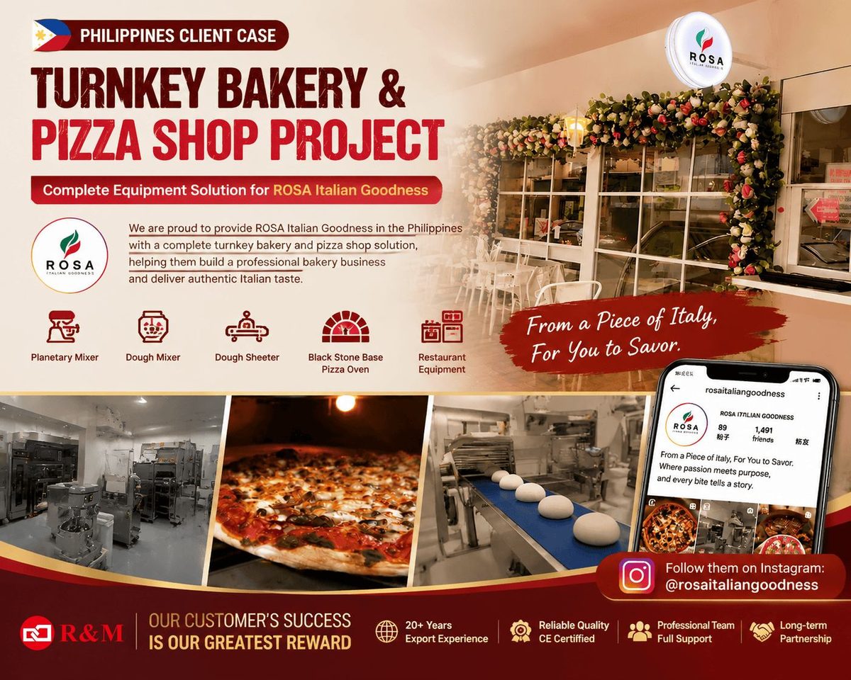 ROSA Italian Goodness Philippines — Turnkey Bakery.html & Pizza Shop Equipment Solution by R&M Machinery