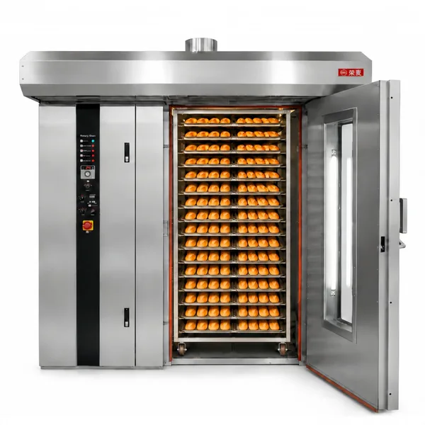 64 tray industrial rotary rack oven for large bakery production
