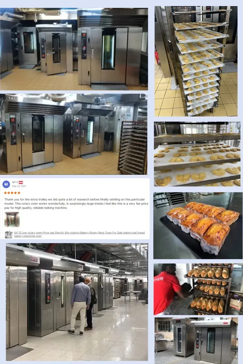 R&M rotary rack oven installed in commercial bakeries with bread and pastry production