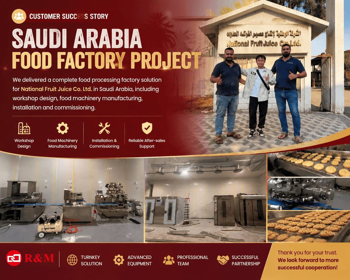 Saudi Arabia Food Factory Project — Complete Food Processing Equipment Solution by R&M Machinery for National Fruit Juice Co.