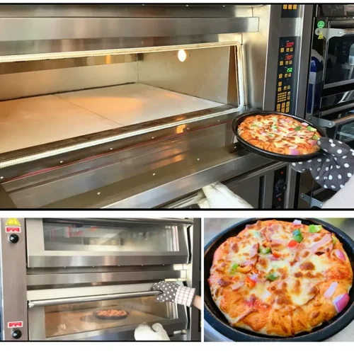Stone base deck oven with cordierite stone plate for pizza baking