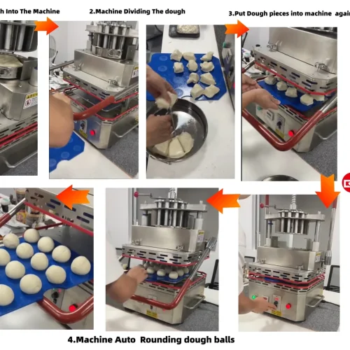 R&M semi-auto dough divider rounder auto rounding dough balls — 14 pieces result