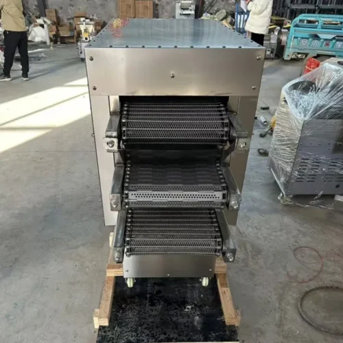 R&M tortilla production line multi-tier conveyor unit in warehouse