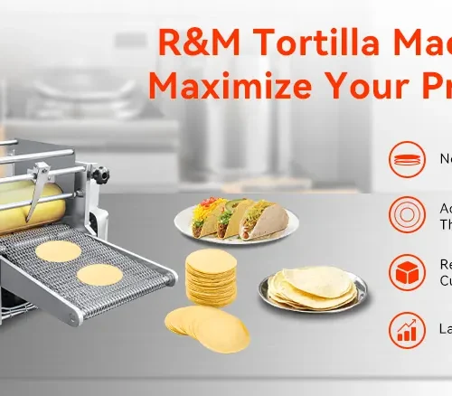 R&M tortilla machine maximize your profits no stick mold adjustable thickness custom molds large capacity