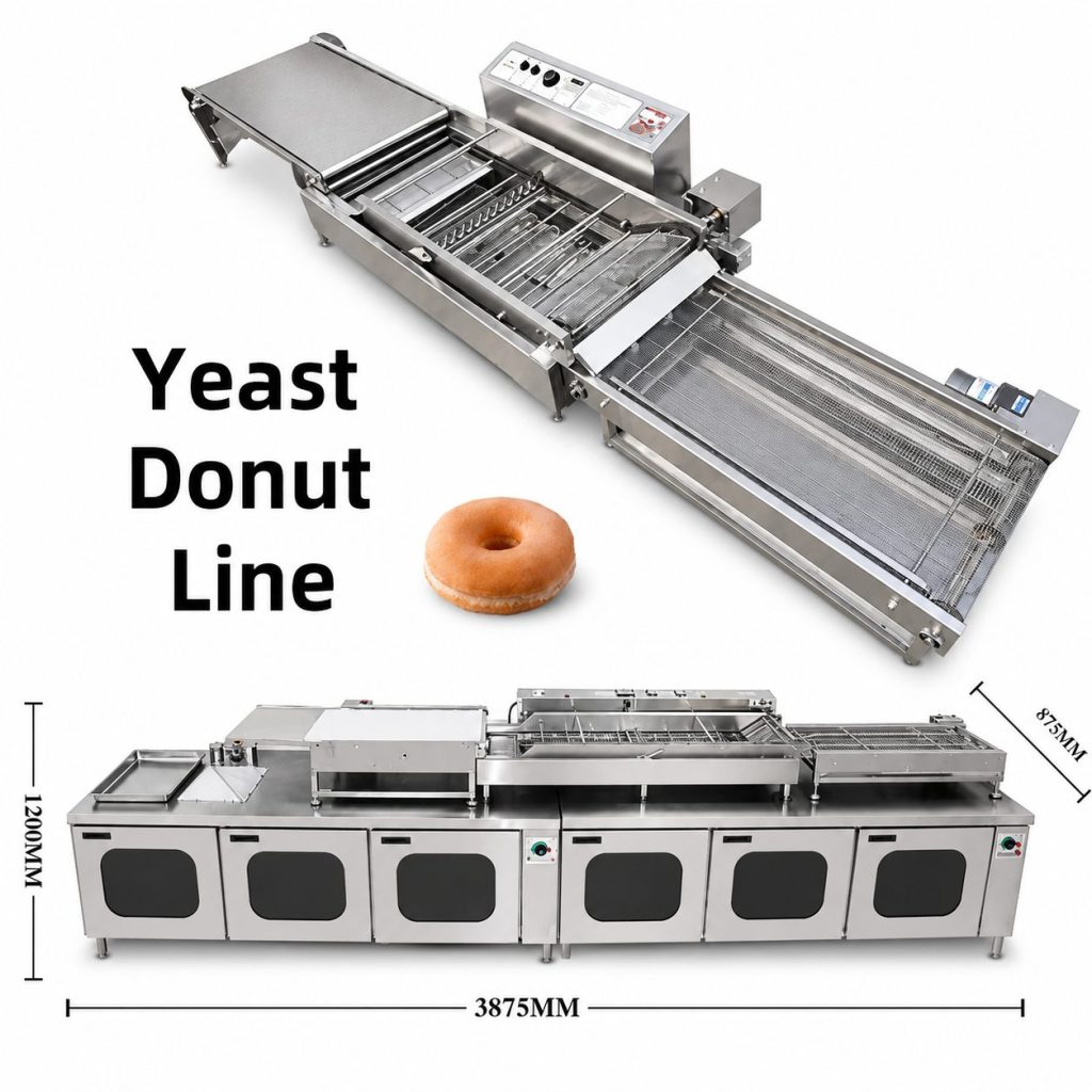 Yeast donut production line RMT-L4F24SCX complete donut factory equipment 9600pcs