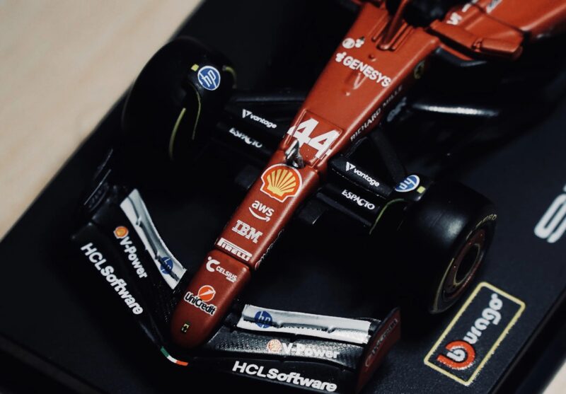Bburago 1‑43 SF25 open‑wheel racing replica front part close‑up