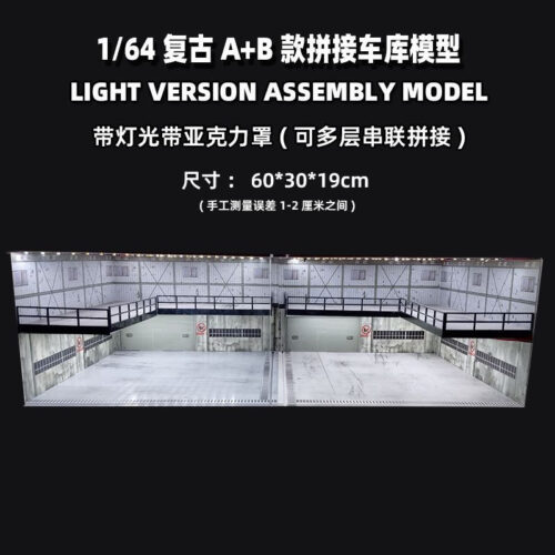 Side perspective view of large industrial style model display diorama