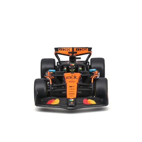 Front view of 1:43 Bburago MCL39‑style formula racing replica