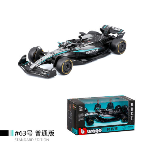 1:43 W16‑style open‑wheel die‑cast racing replica with retail package